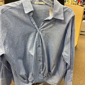 Women’s Stateside Light Blue Casual Button Down Shirt